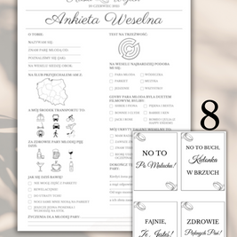 Pakiet: 99 Zawieszek na Alkohol + Ankieta Weselna dla Gości