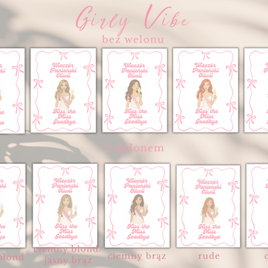 Plakat na Wieczór Panieński dla Panny Młodej – personalizowany | Kiss the Miss Goodbye