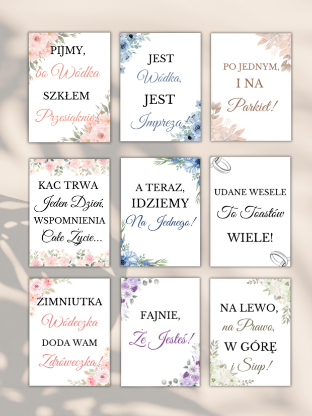 99 Zawieszek na Alkohol w Formacie PDF - Różne Kolory - Weselny Vibe