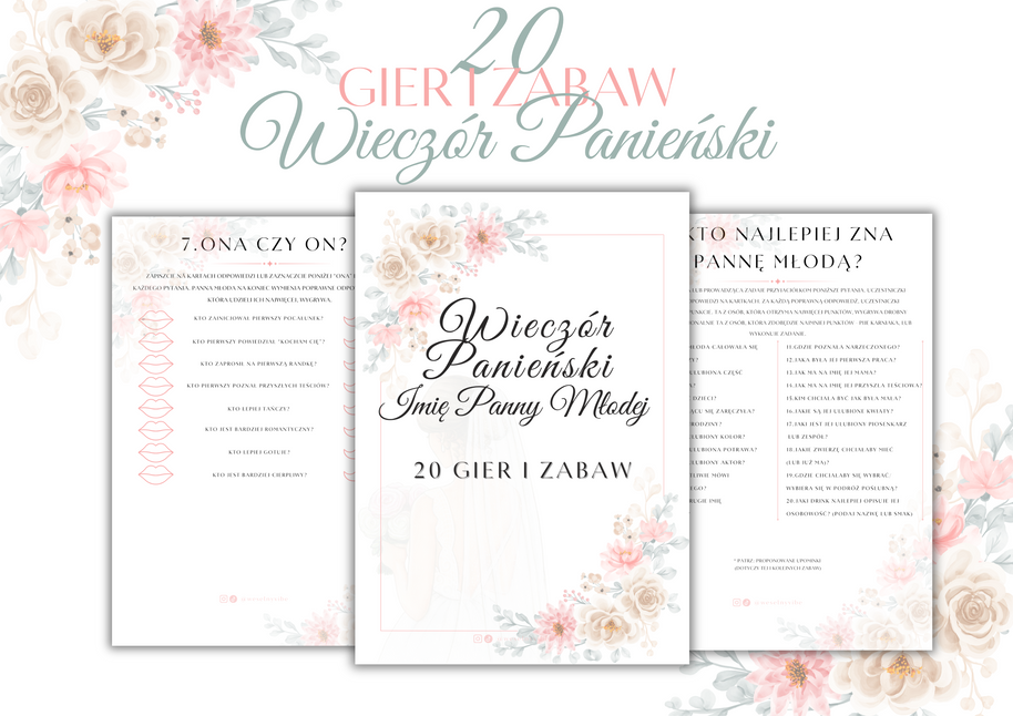 Pakiet Premium MAX: Zestaw 20 Gier i Zabaw na Wieczór Panieński + Certyfikaty i inne PRODUKT FIZYCZNY