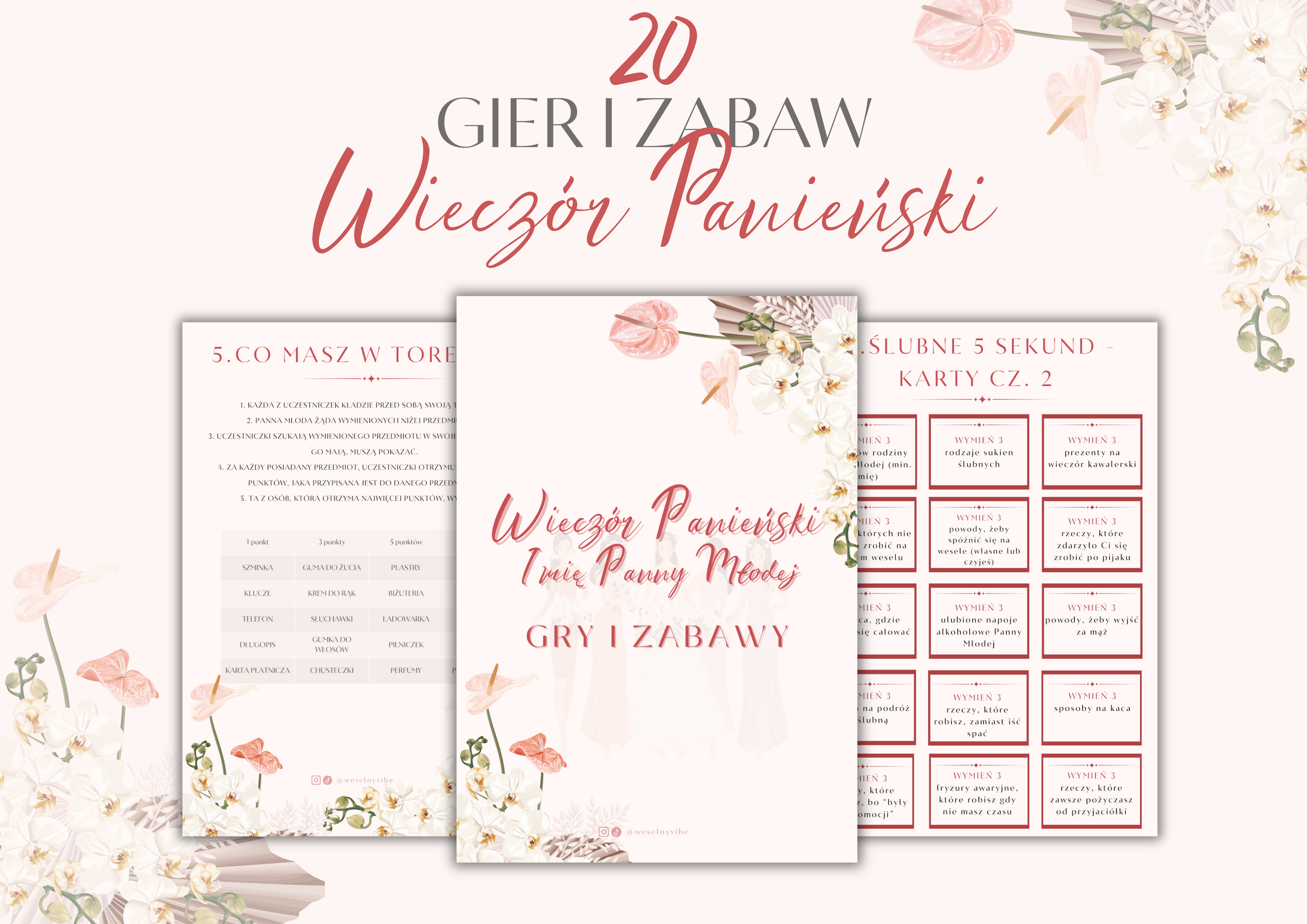 Pakiet Premium MAX: Zestaw 20 Gier i Zabaw na Wieczór Panieński + Certyfikaty i inne PRODUKT FIZYCZNY