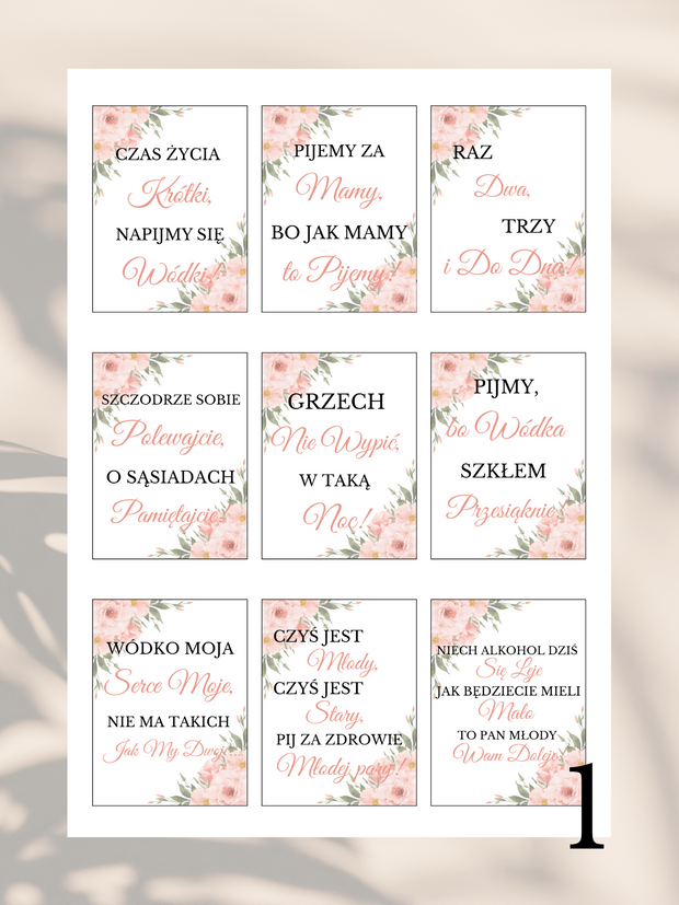 99 Zawieszek na Alkohol w Formacie PDF - Różne Kolory - Weselny Vibe