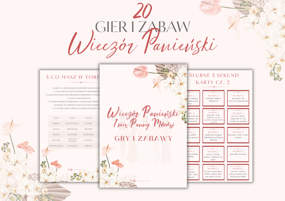 Zestaw 20 Gier i Zabaw na Wieczór Panieński PRODUKT CYFROWY