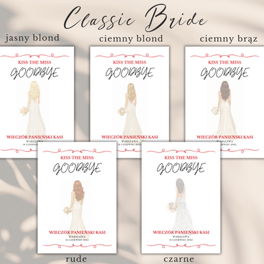 Plakat na Wieczór Panieński dla Panny Młodej – personalizowany | Kiss the Miss Goodbye