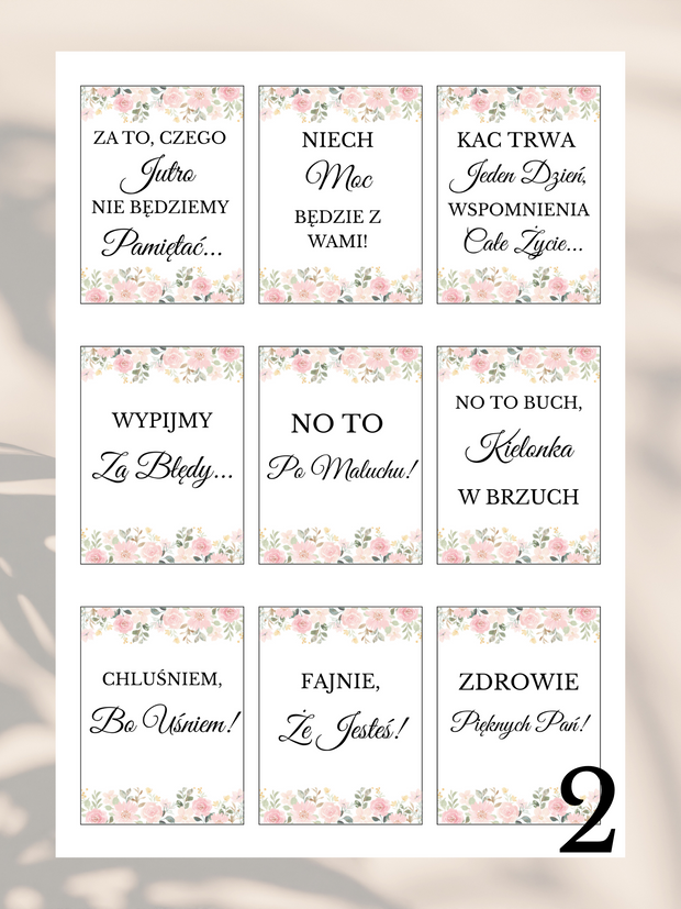 99 Zawieszek na Alkohol w Formacie PDF - Różne Kolory - Weselny Vibe