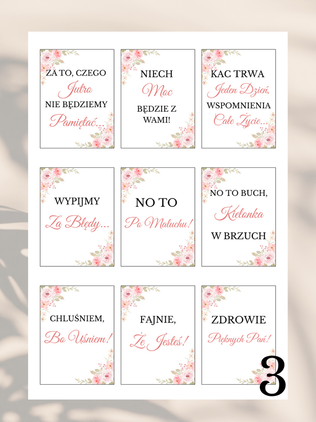 99 Zawieszek na Alkohol w Formacie PDF - Różne Kolory - Weselny Vibe