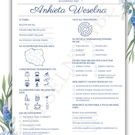 Ankieta Weselna dla Gości w wersji PDF – Różne Wersje Kolorystyczne