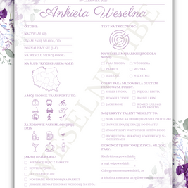 Ankieta Weselna dla Gości w wersji PDF – Różne Wersje Kolorystyczne
