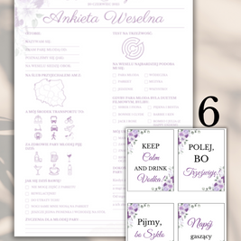 Pakiet: 99 Zawieszek na Alkohol + Ankieta Weselna dla Gości