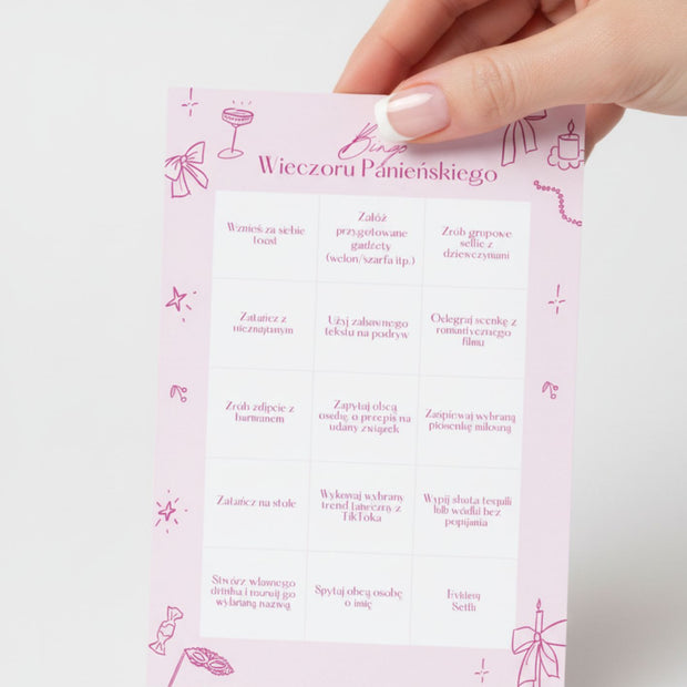 Bingo Wieczoru Panieńskiego - 15 zadań dla Panny Młodej! Format cyfrowy