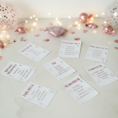 Gra na Wieczór Panieński: Weselne Tabu - 54 karty! Format cyfrowy PDF