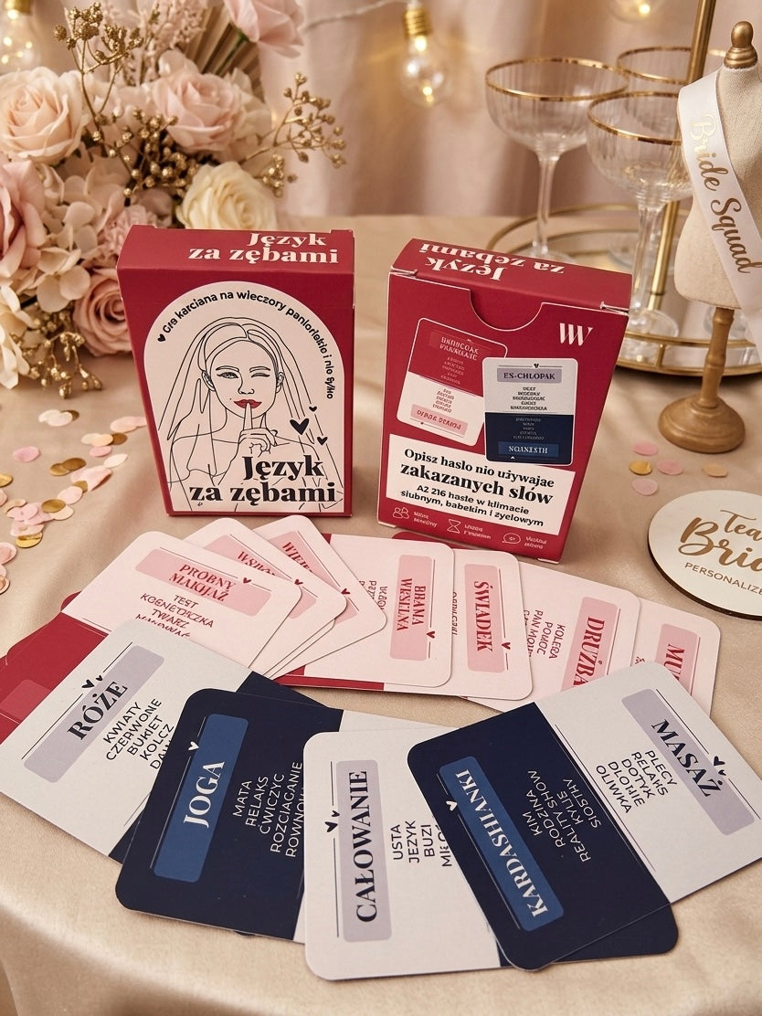 JĘZYK ZA ZĘBAMI – Imprezowa Gra Karciana na Panieński i nie tylko! - Weselny Vibe