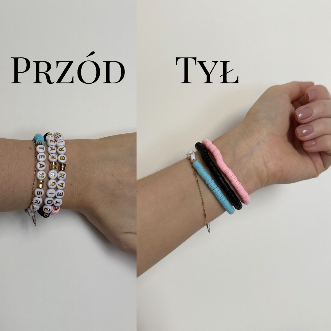 Zestaw 12 Bransoletek na Panieński - dla Panny Młodej i uczestniczek - Weselny Vibe