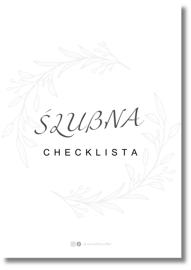 Ślubna Checklista w wersji PDF do druku - Weselny Vibe
