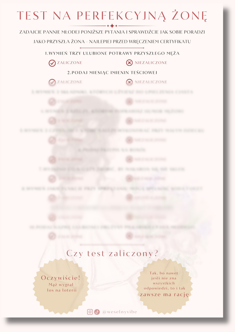 Test na Perfekcyjną Żonę w wersji PDF