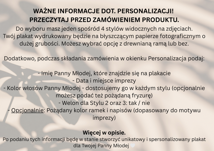 Plakat na Wieczór Panieński dla Panny Młodej – personalizowany | Kiss the Miss Goodbye