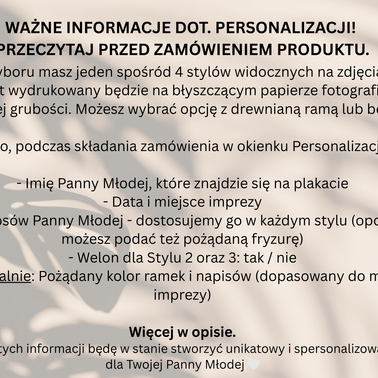Plakat na Wieczór Panieński dla Panny Młodej – personalizowany | Kiss the Miss Goodbye