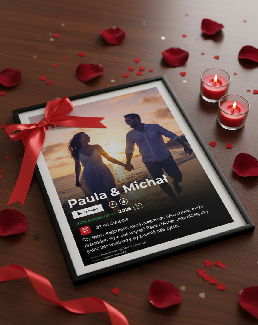 Personalizowany Plakat dla Pary "Filmowa Historia Miłości"