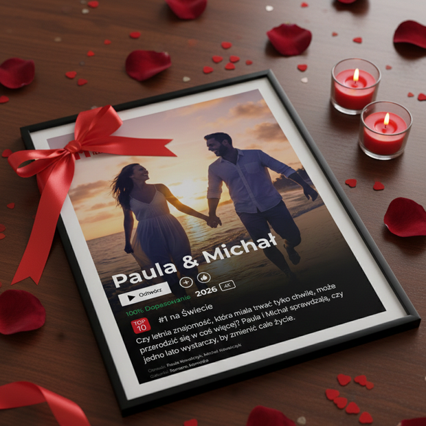 Personalizowany Plakat dla Pary "Filmowa Historia Miłości"