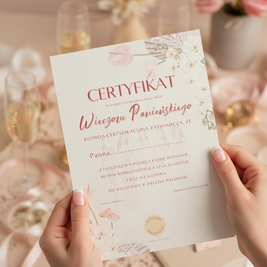 Certyfikat Wieczoru Panieńskiego dla Panny Młodej w wersji PDF
