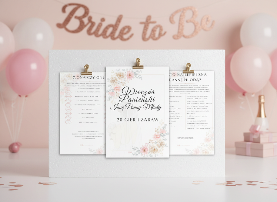 Pakiet Premium MAX: Zestaw 20 Gier i Zabaw na Wieczór Panieński + Certyfikaty i inne PRODUKT FIZYCZNY